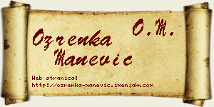 Ozrenka Manević vizit kartica